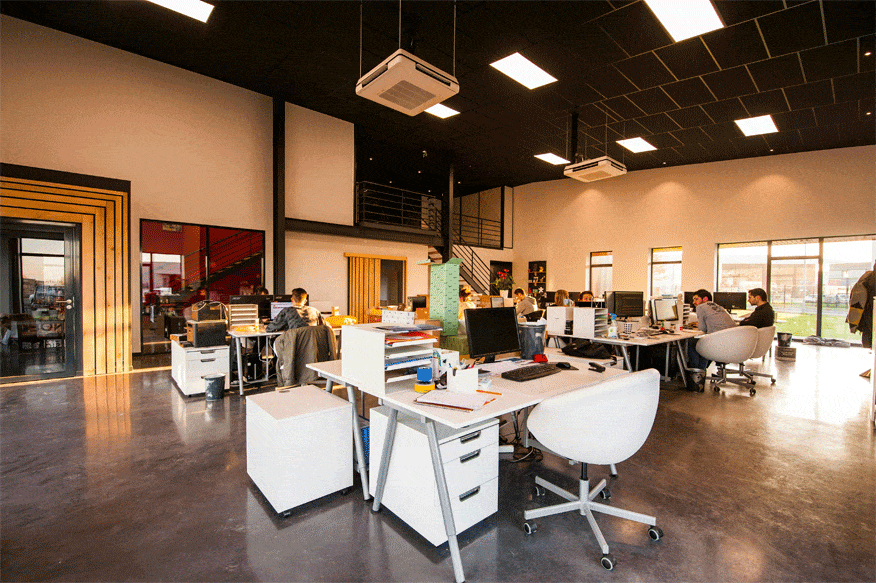 aménagement de bureau en essonne - open space ouvert